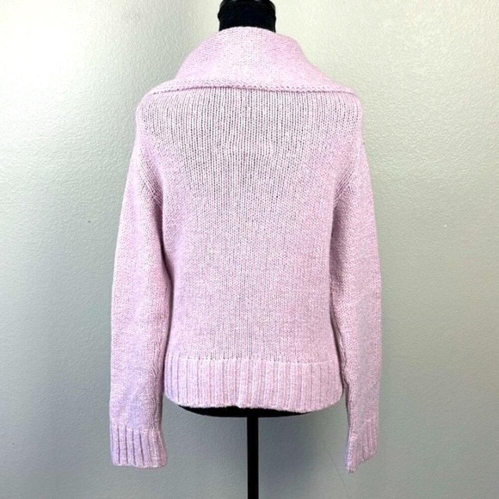 Anthropologie Cashmere Wool Sweater Cowl Neck Oversize Pastel Lilac Turtleneck S - Picture 3 of 9